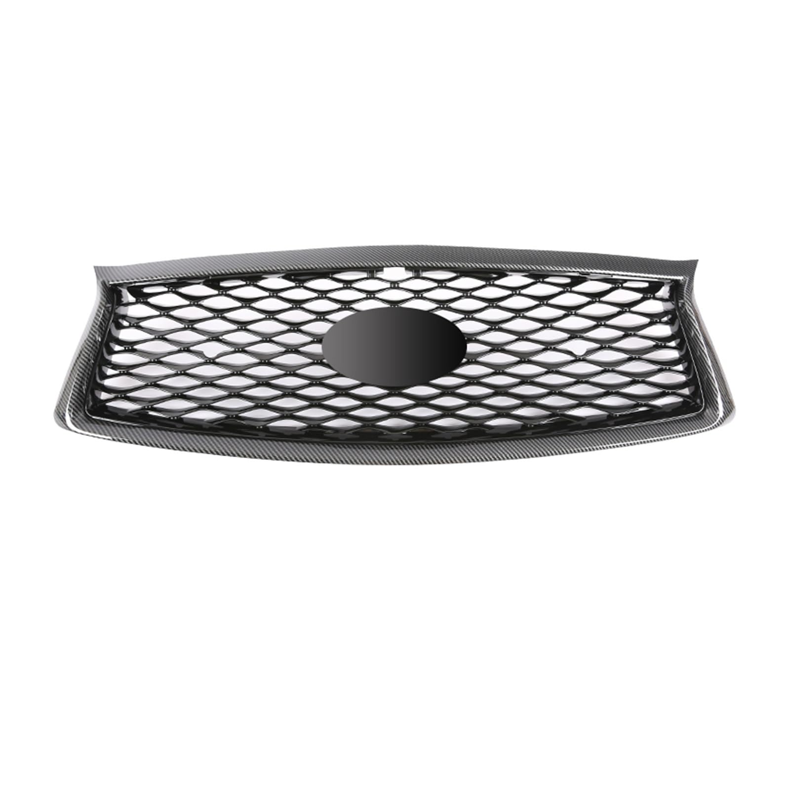 Kühlergrill, Renngrills, kompatibel mit Infiniti Q50 2014–2017, alle Modelle, Wabenstil, schwarz glänzend, oberes Stoßstangenhauben-Maschengitter(Carbon Fiber Look) von WONOWDQF