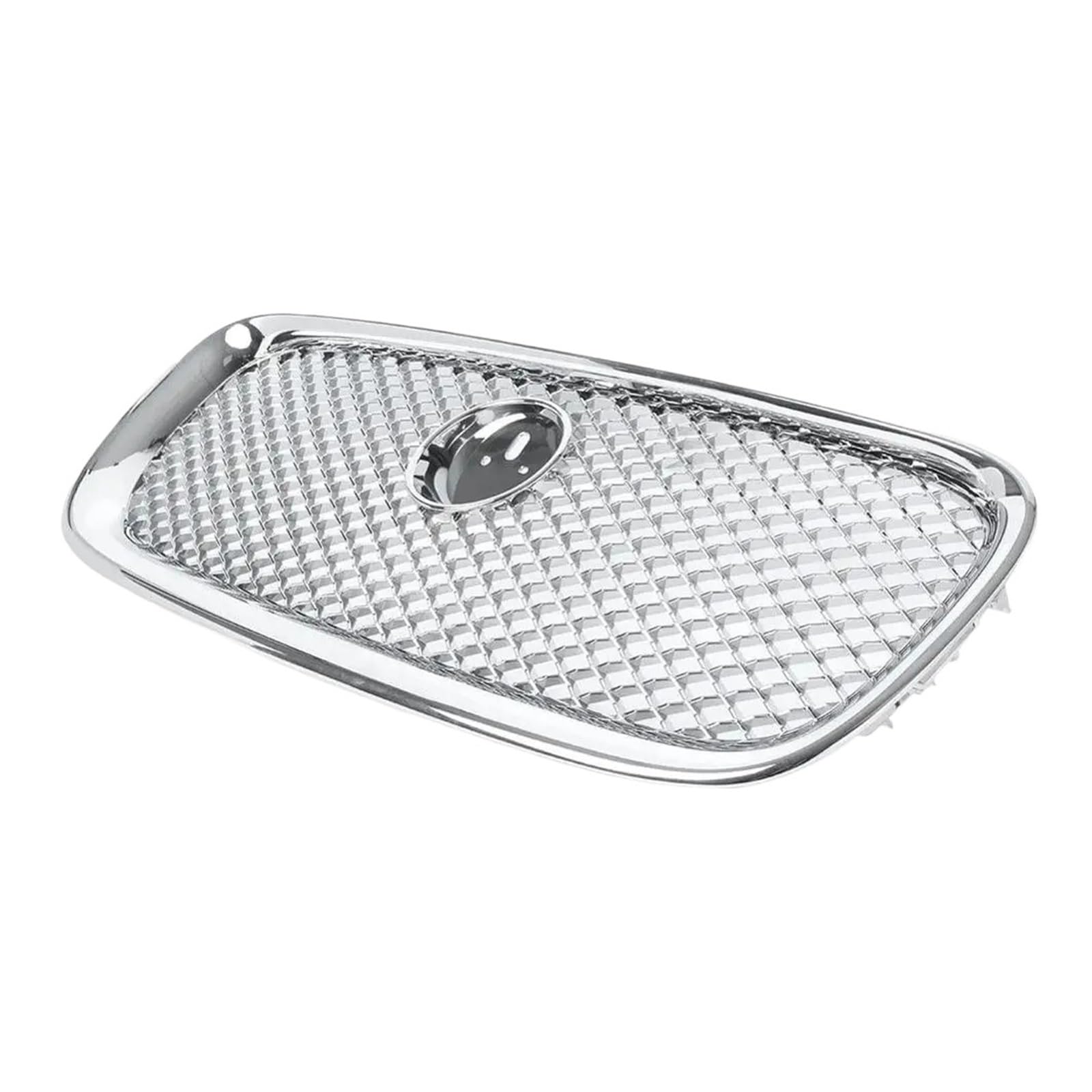 Vorderer Renngrill mit Logo, kompatibel for Jaguar XF XFR X250 2012 2013 2014 2015, oberer Netzgrill mit Emblem, Autozubehör(Silver) von WONOWDQF