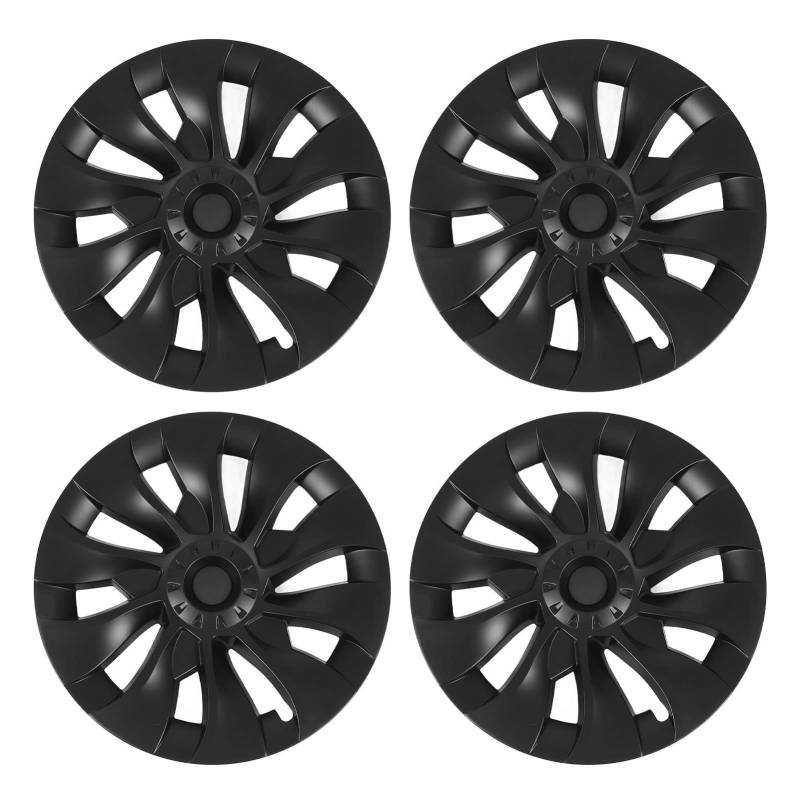 4 Pcs 18in Automobile Hubcap Matte Black Wheel Hub Full Rim Protector Cover Replacement for 2017 to 2023 (Matte Black) von WONZHEC