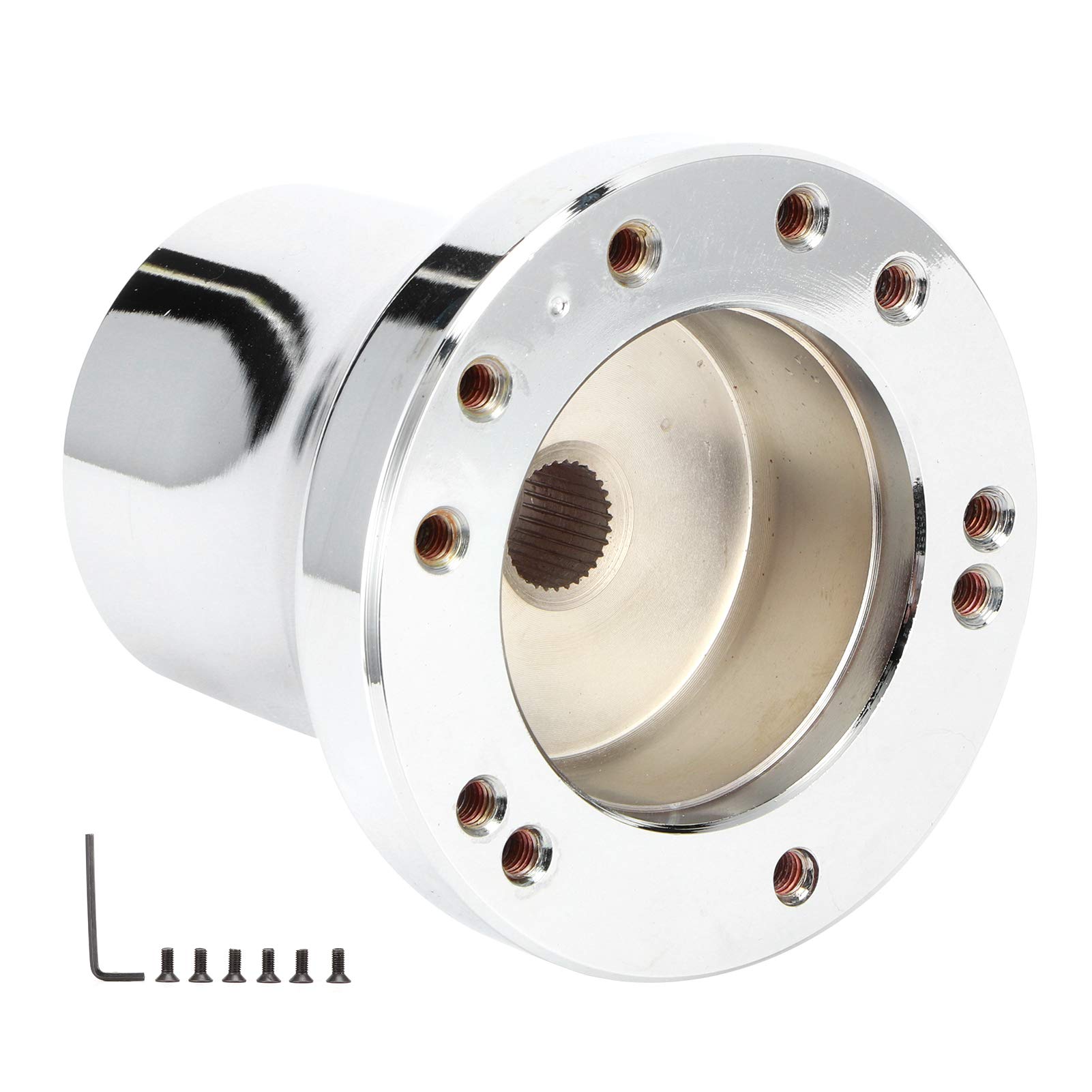 5 6 Löcher Golfcart Lenkrad -Hub -Adapter für G -Serie G1 2 8 9 16 22 1979 2018 (B (Silber)) von WONZHEC