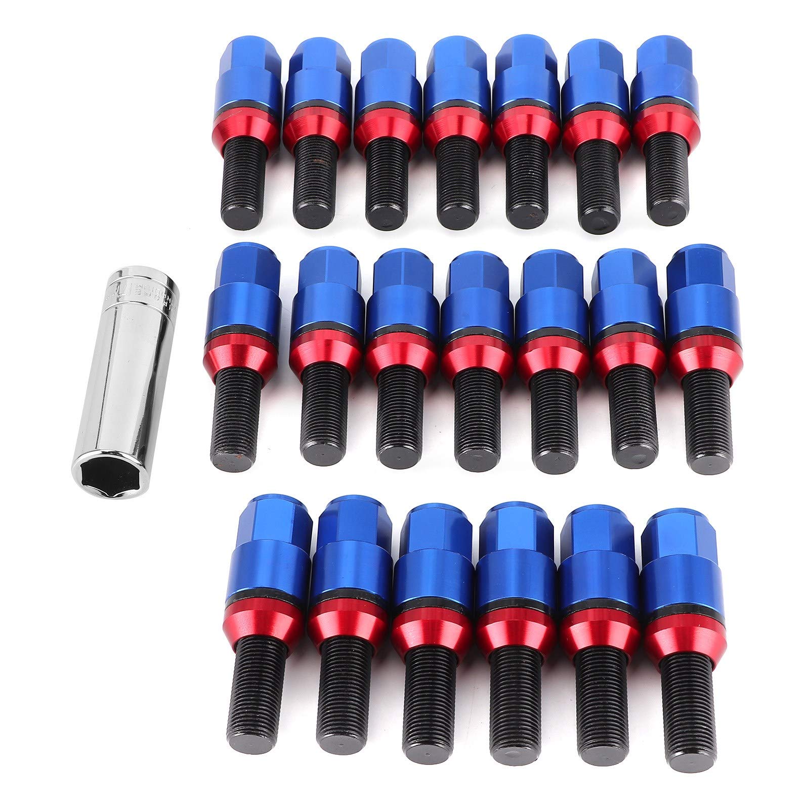 WONZHEC 20Pcs Lug Bolts Stud Tuner Style Wheel Screw Nuts M14x1.25 Thread Fit for M3 F80 M2 F22/F23 (Blau) von WONZHEC