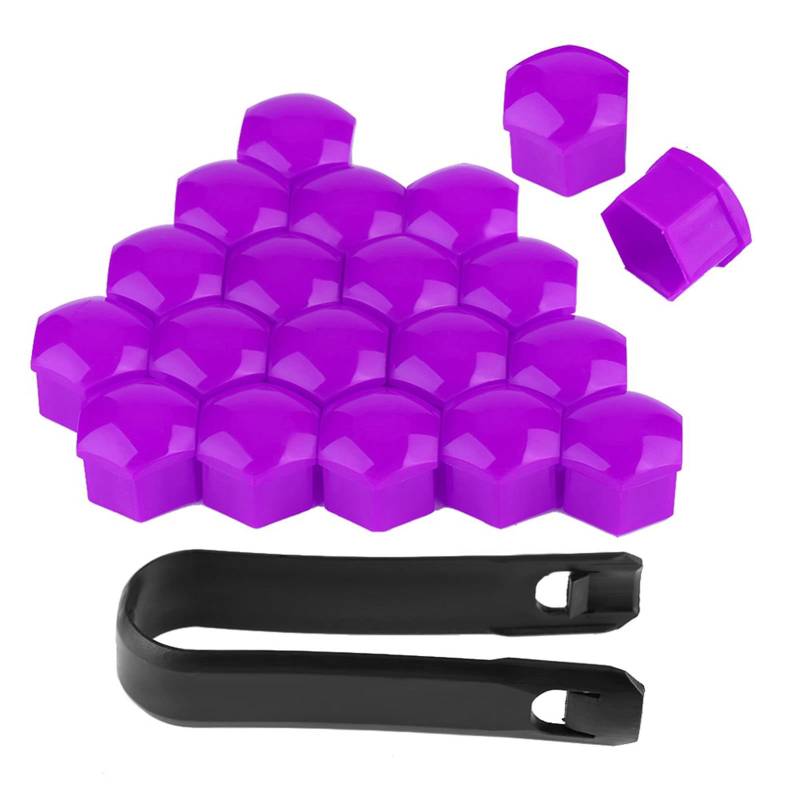 WONZHEC 20pcs 19mm Autoradmutterkappen Auto Nuhn Schraubenabdeckung Bolzenfelgen Außenschutz (Purple) von WONZHEC