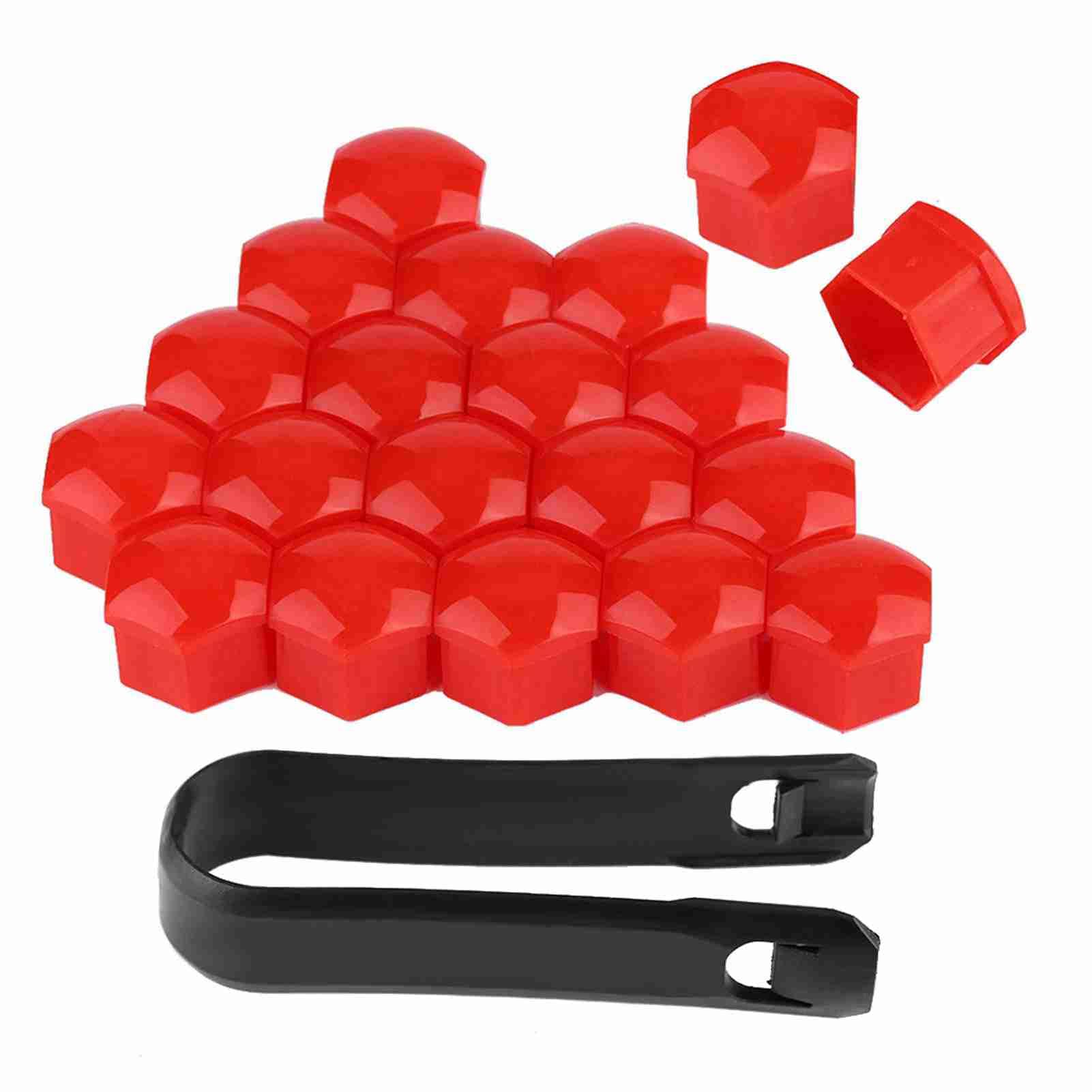 WONZHEC 20pcs 19mm Autoradmutterkappen Auto Nuhn Schraubenabdeckung Bolzenfelgen Außenschutz (Red) von WONZHEC