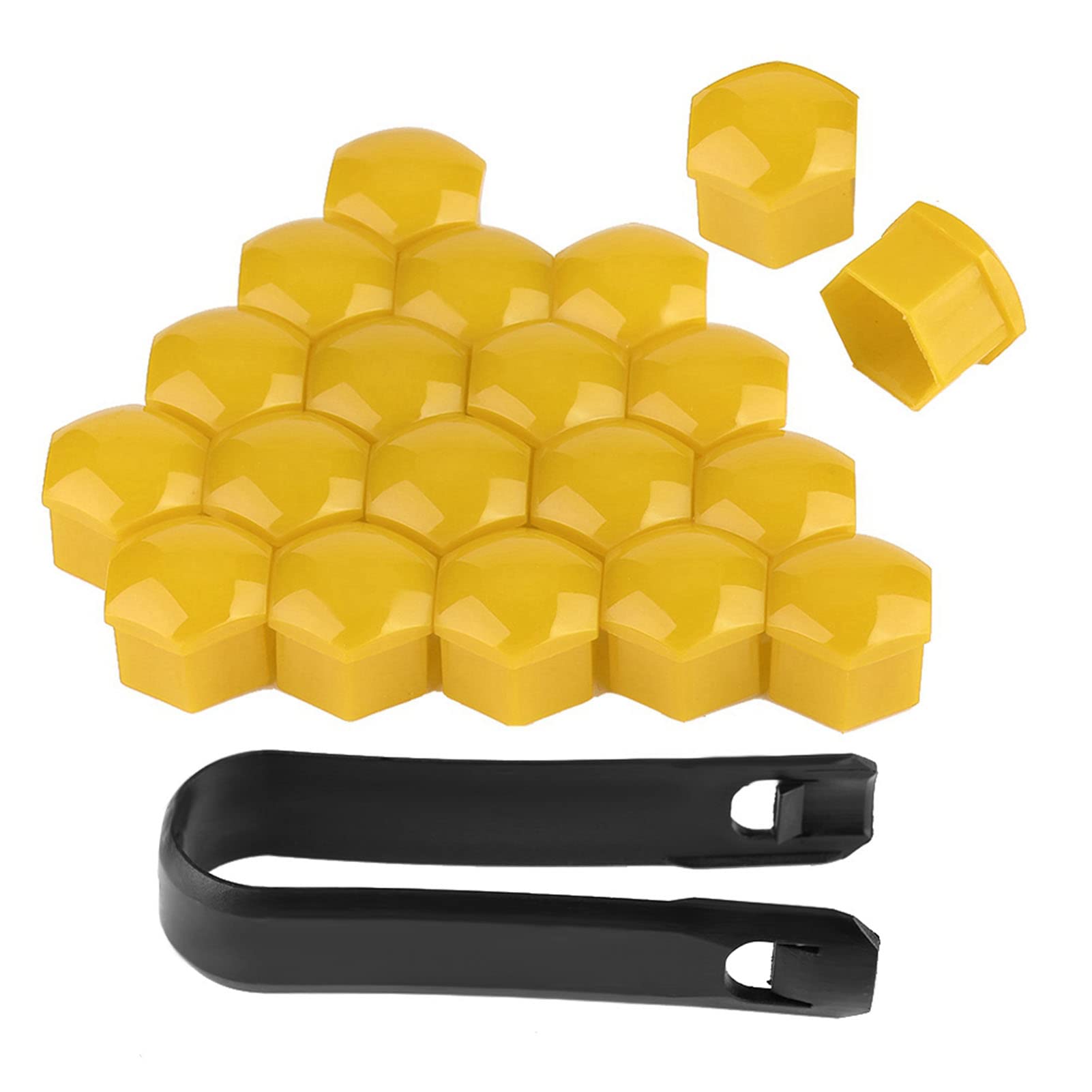 WONZHEC 20pcs 19mm Autoradmutterkappen Auto Nuhn Schraubenabdeckung Bolzenfelgen Außenschutz (Yellow) von WONZHEC