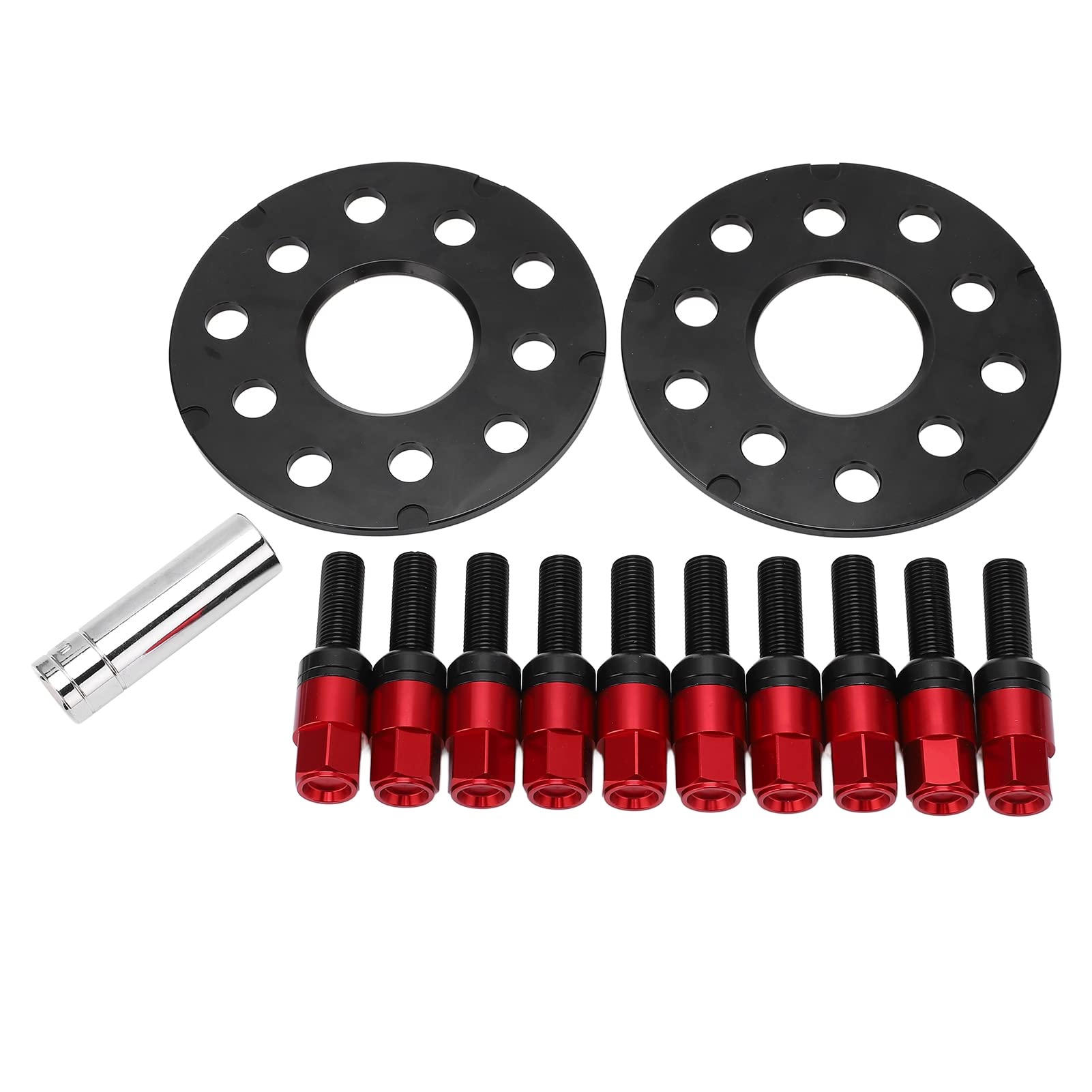 WONZHEC 2pcs 5mm 5x100 5x112 Hub Centric Wheel Spacer Kit mit Bolzenersatz für 1997 2008 (Rot) von WONZHEC