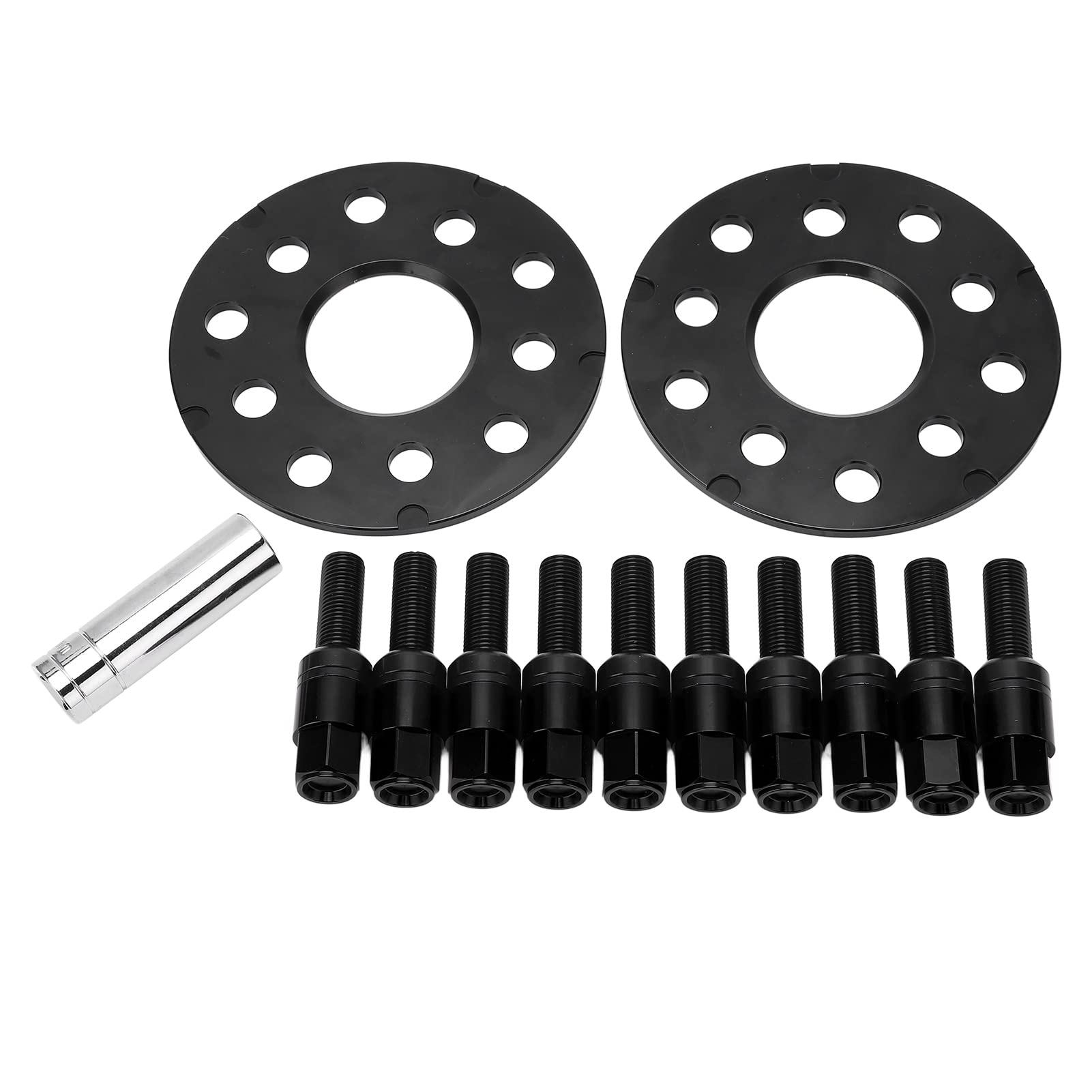 WONZHEC 2pcs 5mm 5x100 5x112 Hub Centric Wheel Spacer Kit mit Bolzenersatz für 1997 2008 (Schwarz) von WONZHEC