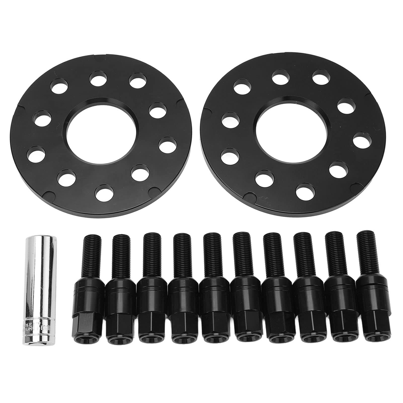 WONZHEC 2pcs 8mm 0,31 Zoll Aluminiumlegierung Hub Zentrale Radstände Adapter mit Bolzenersatz für 1997-2008 (Black) von WONZHEC