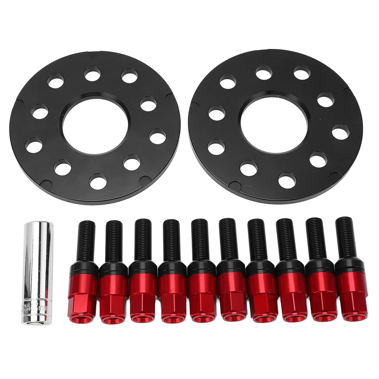 WONZHEC 2pcs 8mm 0,31 Zoll Aluminiumlegierung Hub Zentrale Radstände Adapter mit Bolzenersatz für 1997-2008 (Red) von WONZHEC