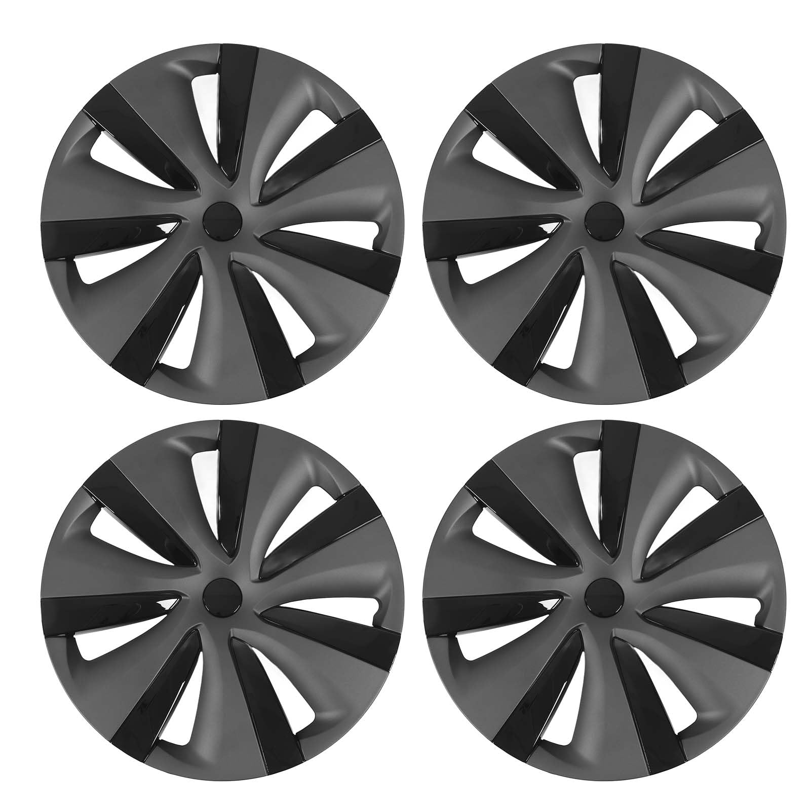 WONZHEC 4pcs Rad Hub Cap -Kappenstil 19 Zoll Randbeschützer Austausch für 2020 bis 2023 (Doppelte Farbe (matt schwarz/helles schwarz)) von WONZHEC