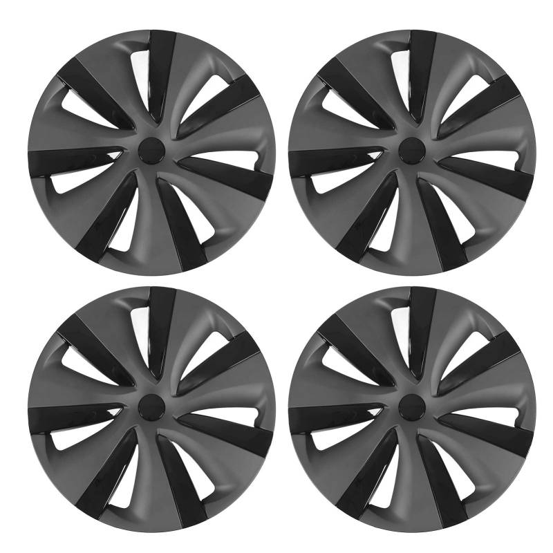 WONZHEC 4pcs Rad Hub Cap -Kappenstil 19 Zoll Randbeschützer Austausch für 2020 bis 2023 (Doppelte Farbe (matt schwarz/helles schwarz)) von WONZHEC