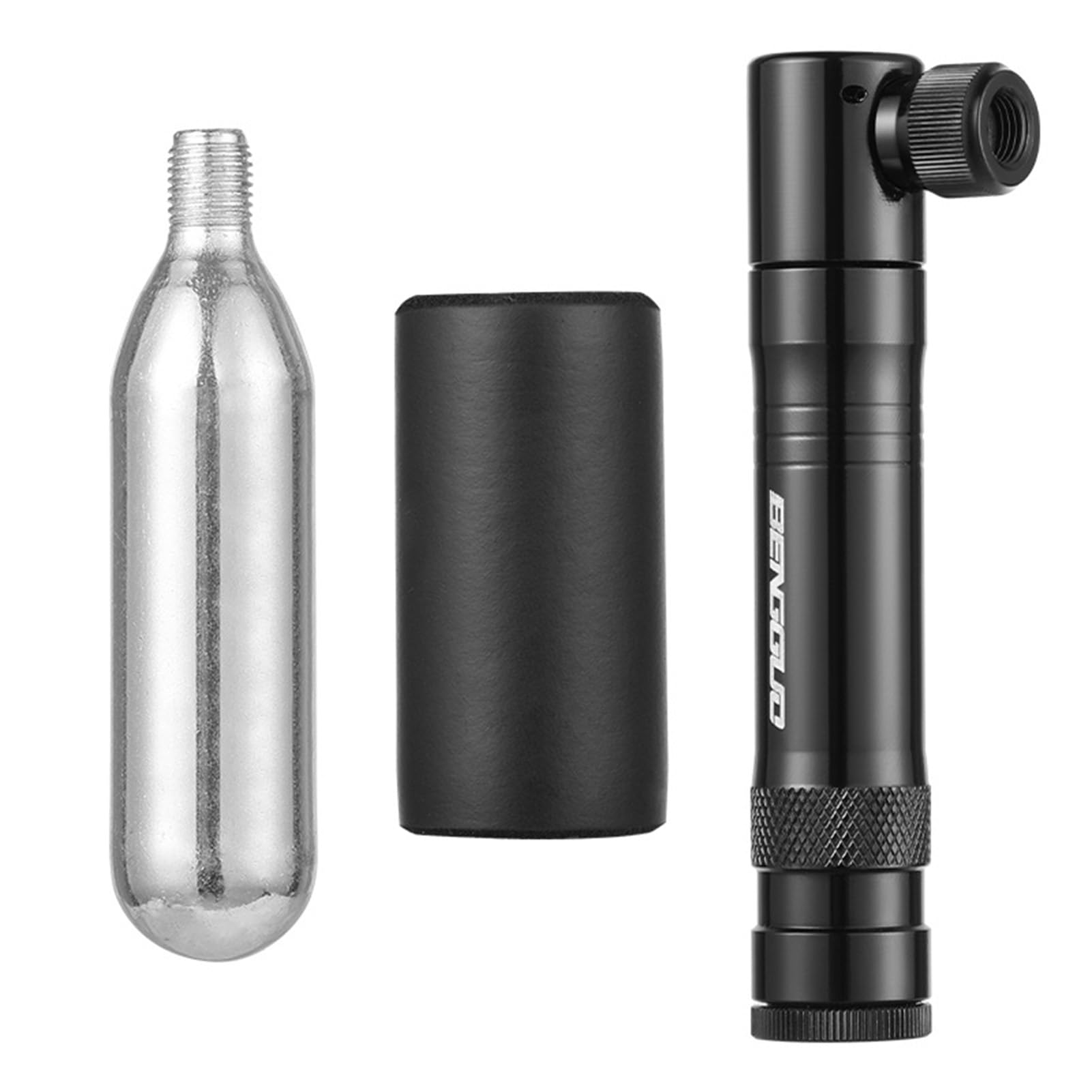 WONZHEC Bike Tire Repair Kit tragbare Multi -Funktions -Vakuum -Stecker -Reparaturset mit Aluminiumlegierung CO2 Inflator Road Mountain Bikes Reifenreparatur Kit (Schwarz) von WONZHEC