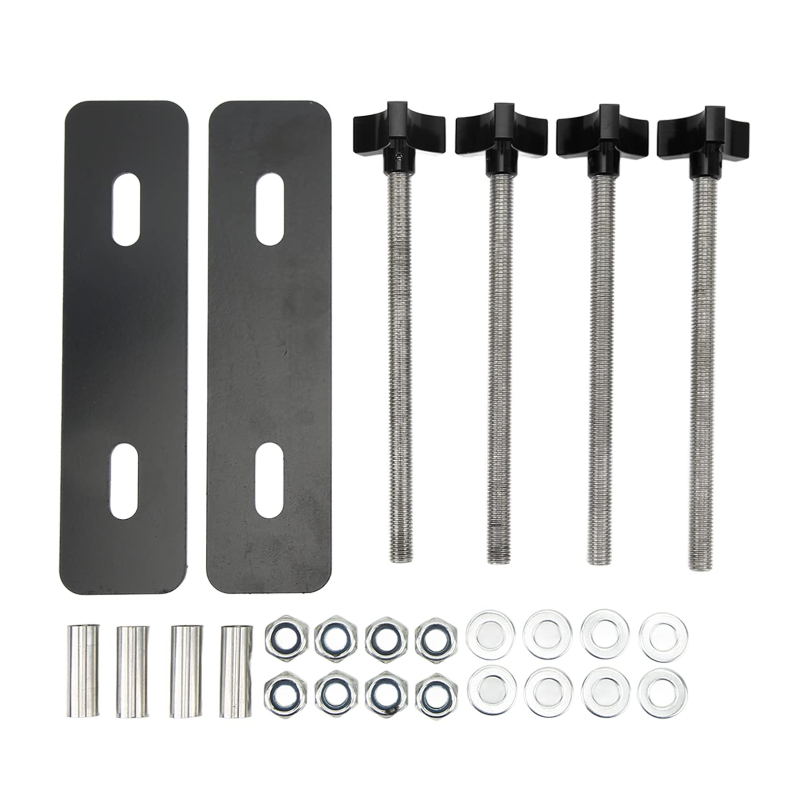 WONZHEC Traktionskarten Montage Pin Kit Stahl M10x180 3.15-5.51in Lochabstand Stützhalterung für SUV -Auto (Black) von WONZHEC