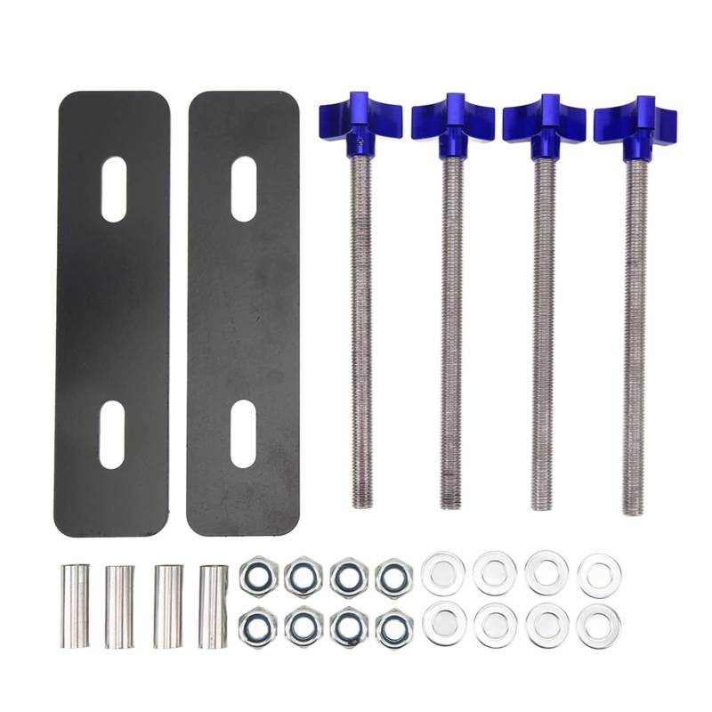 WONZHEC Traktionskarten Montage Pin Kit Stahl M10x180 3.15-5.51in Lochabstand Stützhalterung für SUV -Auto (Blue) von WONZHEC