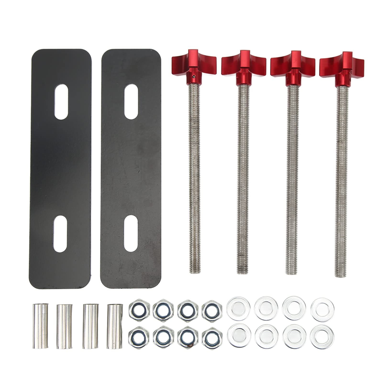 WONZHEC Traktionskarten Montage Pin Kit Stahl M10x180 3.15-5.51in Lochabstand Stützhalterung für SUV -Auto (Red) von WONZHEC