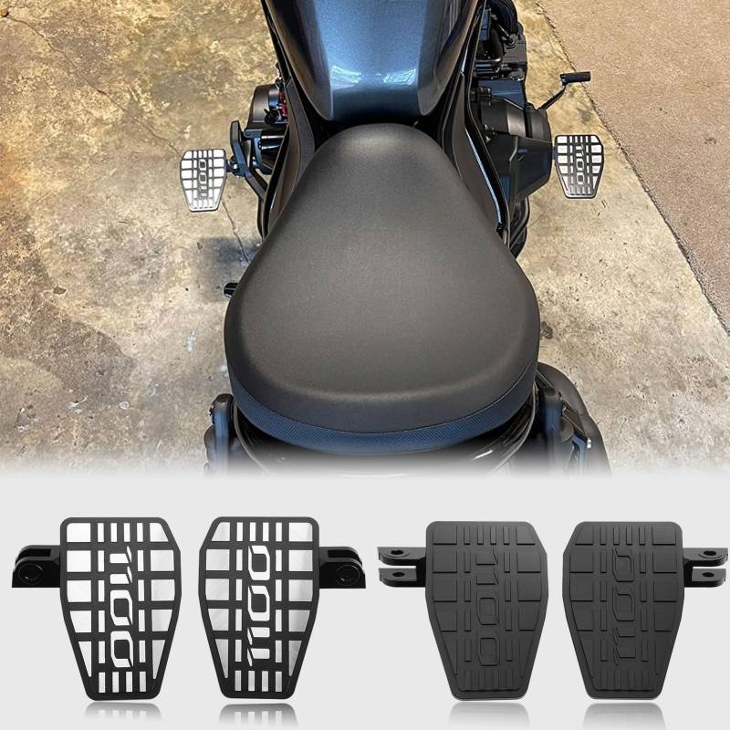 WOOGA Breite fette Fußrasten Vergrößerte Fuß stütze Fuß pedals tütze Motorrad zubehör passend für Ho&n&da Rebel CMX 1100 CMX1100/DCT Zubehör 2021 2022 2023 2024 (Schwarz) von WOOGA