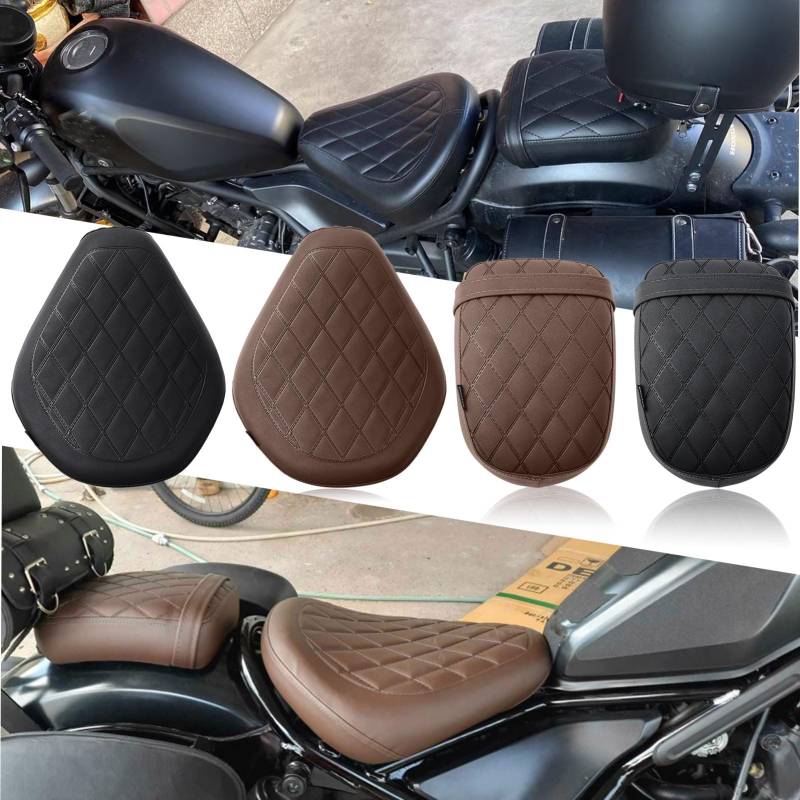 WOOGA Motorcycle Komplettes Vorderfahrersitz-Beifahrers itz kissen passend für Ho&nda Rebel CMX 500 CMX 300 CMX500 CMX300 Zubehör 2017-2024 (Vorne+Hinten-Schwarz) von WOOGA