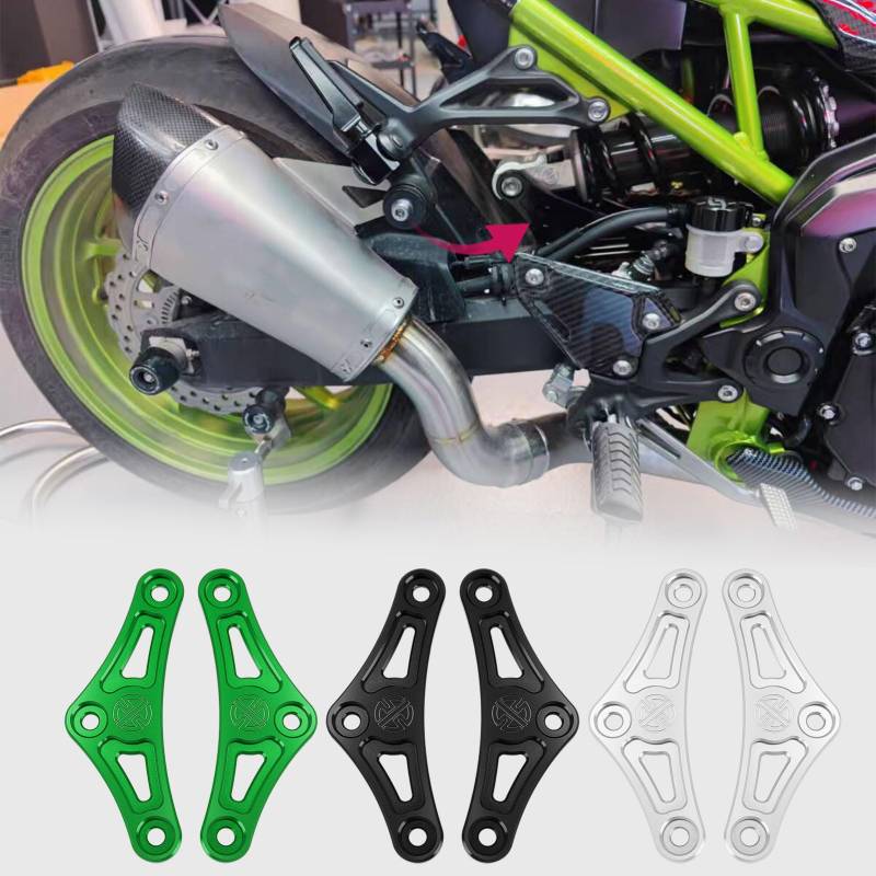 WOOGA Motorrad Einstellbare Aufhängung Linkage Drop 30MM Tieferlegungs Link Kit für KA&WA&SA&KI Z900RS/CAFE 2018-2024 Z900 Z 900 2018-2024 Rahmen Höheneinstellung (Grün) von WOOGA