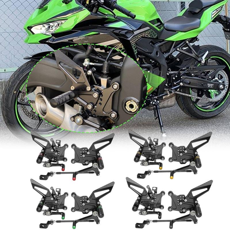 WOOGA Motorrad Fußstütze Schalthebel Pedal Für KA&WA&SA&KI Ninja ZX-25R ZX4R/4RR ZX4RR ZX 4 RR 2019-2025 Zubehör vorne Fußrasten (Gold) von WOOGA