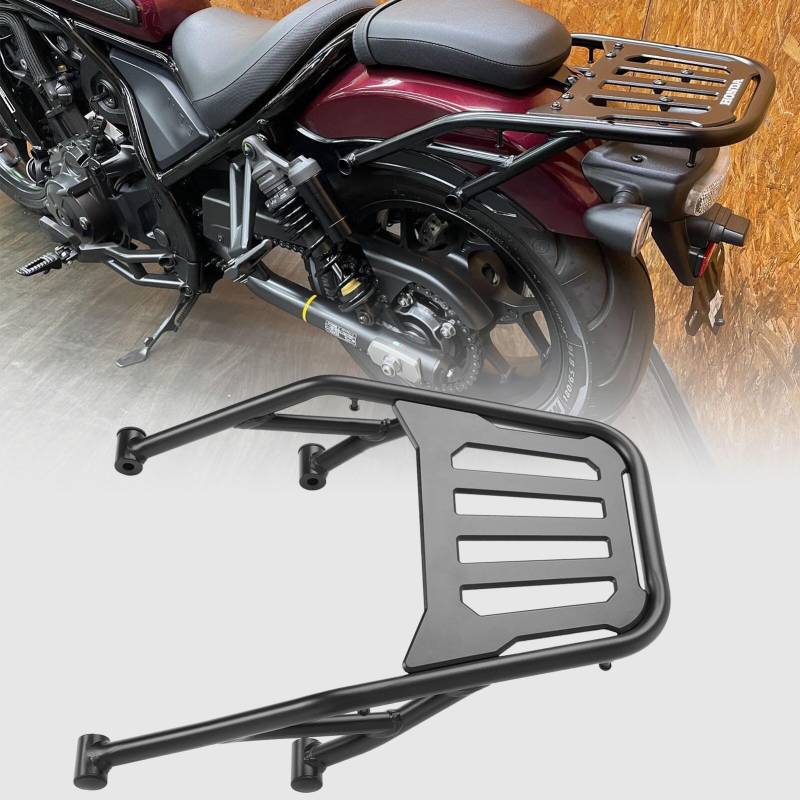 WOOGA Motorrad Gepäckträger Gepäckträger Stütz Regal Passagier Griff Haltegriff für Ho&nda Rebel CMX 1100 REBEL1100 Zubehör 2021 2022 2023 2024 2025 von WOOGA