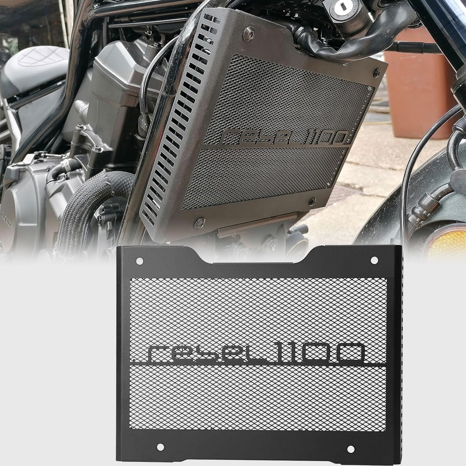 WOOGA Motorrad Kühlergrill schutz Wasser kühlung Kühler abdeckung Tanknetz schutz compatible with HO&NDA Rebel 1100 CMX1100 CMX 1100 Zubehör 2021 2022 2023 2024 von WOOGA