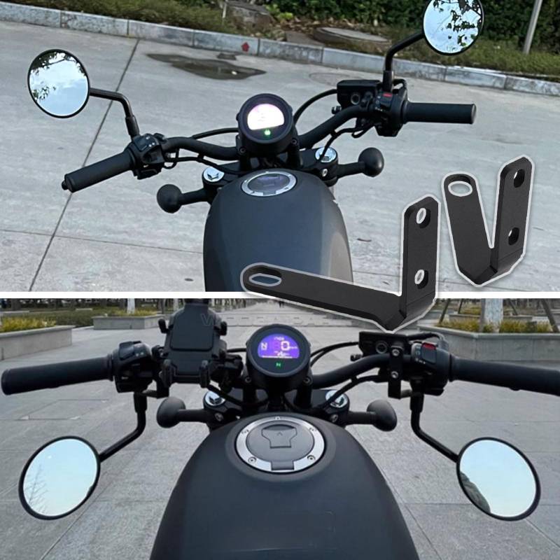 WOOGA Motorrad Rückansicht Seitens piegel halterung unten Adapter halterung Erweiterungs ständer für Ho&nda Rebel CMX 250 CMX 300 CMX 500 Zubehör 2017-2024 von WOOGA