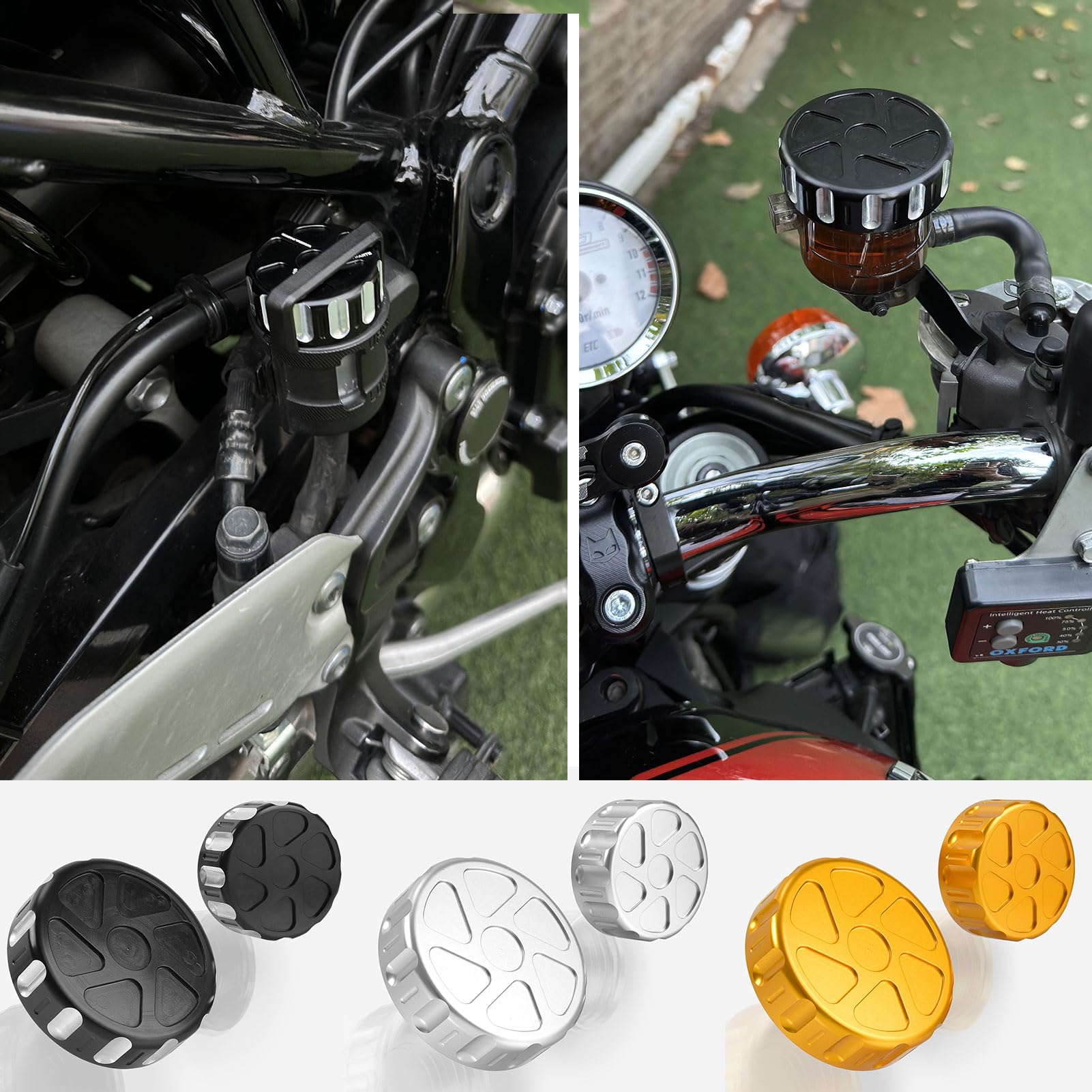 WOOGA motorrad vorne hinten brems flüssigkeits kappen schutz zubehör compatible with Ka&wa&sa&ki Z900RS/CAFE Z 900RS 2018 2019 2020 2021 2022 22023 2024 (Gold) von WOOGA