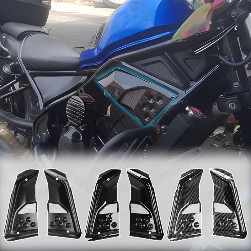 WOOGA verkleidung schutz seiten rahmen motor abdeckung körper füll paneel kits zubehör für HO&NDA REBEL CMX 250 CMX 300 CMX500 2017 2018 2019 2020 2021 2022 2023 2024 REBEL 500 (Kohlefaser-Look) von WOOGA