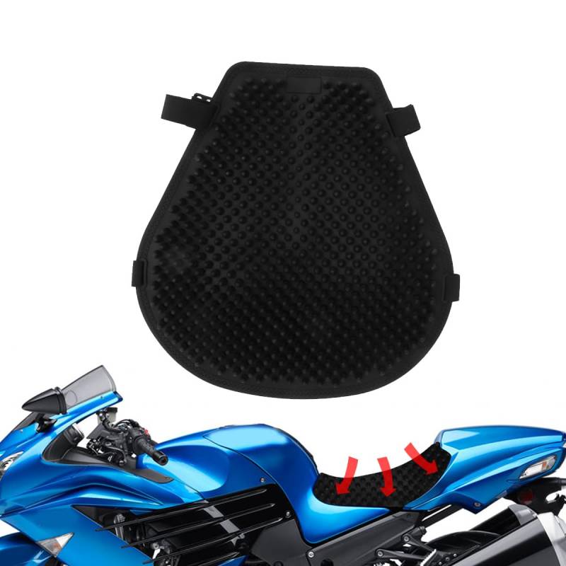 WOOXGEHM Motorrad Sitzkissen, Wärmeableitung und Atmungsaktivität, Motorrad Gel Sitzpolster, Zartes, Weiches, Verstellbares 3D Waben Stoßdämpfendes Sitzkissen für Alle Motorradmodelle von WOOXGEHM