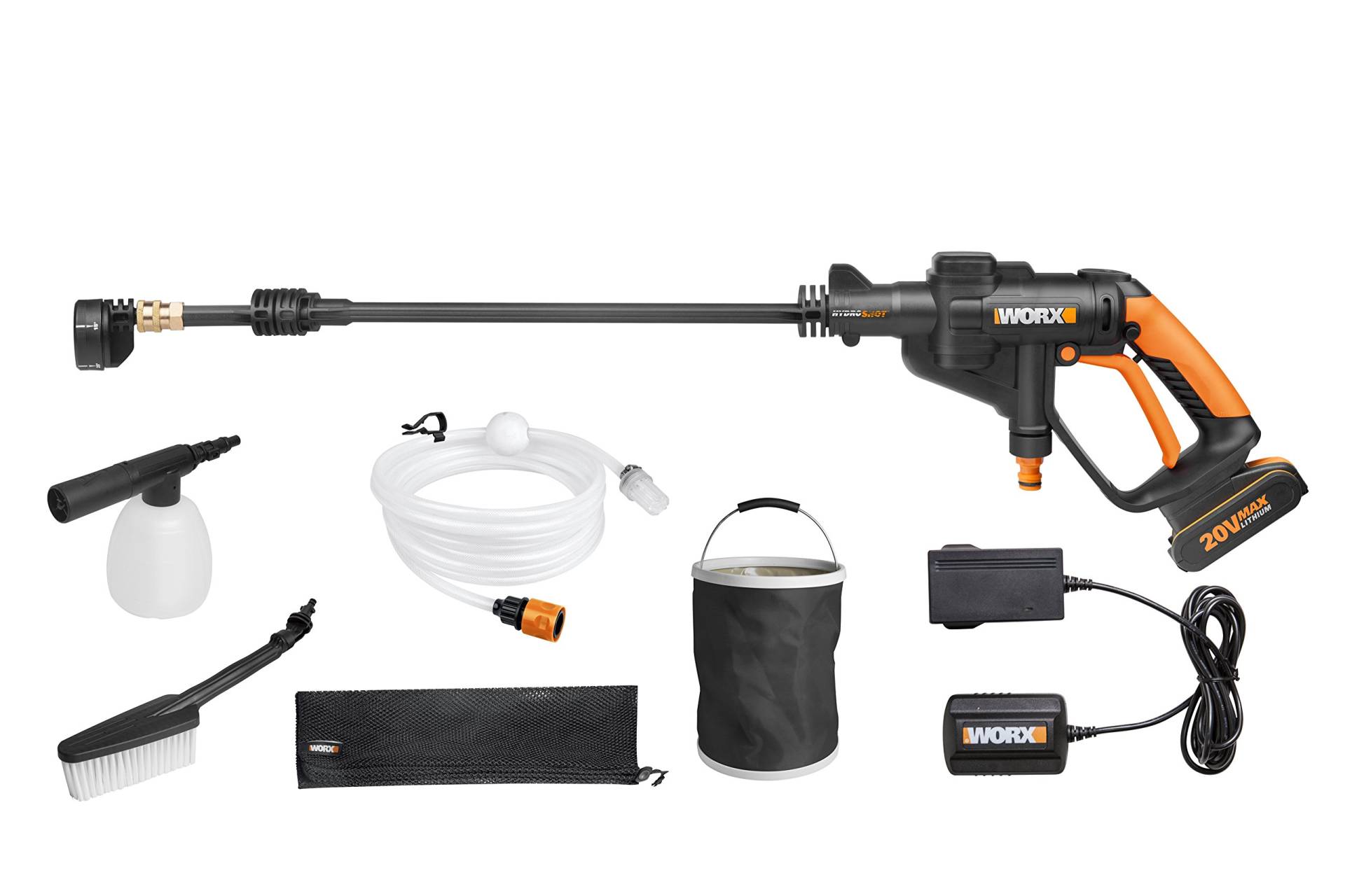 WORX WG629E.1 18V 20V MAX Kabelloser HYDROSHOT Tragbarer Hochdruckreiniger mit 2,0Ah Akku von WORX