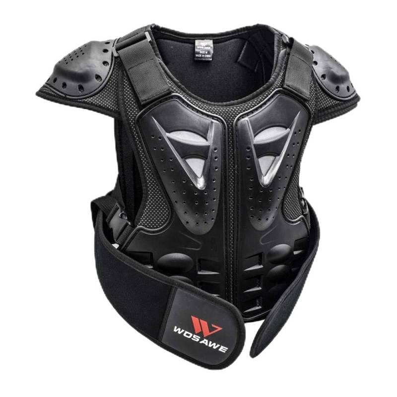 WOSAWE Kinder Motorradjacke Setzt Atmungsaktiv Weste-Schutz + 3D Gepolstert Protektorhose für Radsport Roller Skating Motorrad Sport (Weste S) von WOSAWE