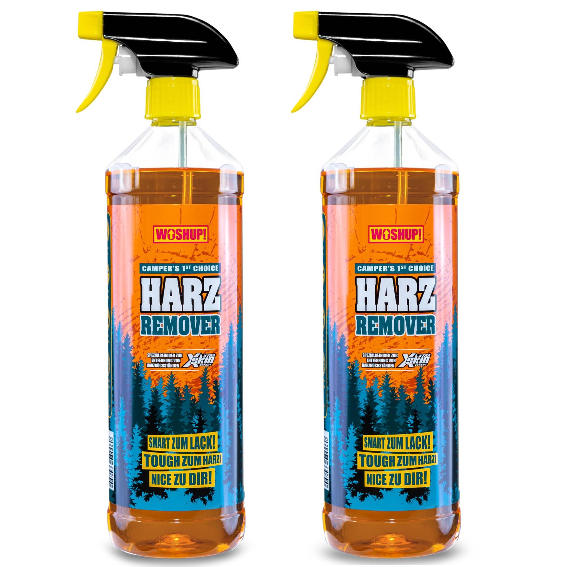 WOSHUP! Harzentferner 1000 ml mit Xtra Skin Schutzfilm Harzentferner, Harzlöser für Wohnwagen, Wohnmobil, Camping, Caravan, Vorzelt, Markise, Boot und Zelt. (2x1 Liter) von WOSHUP!