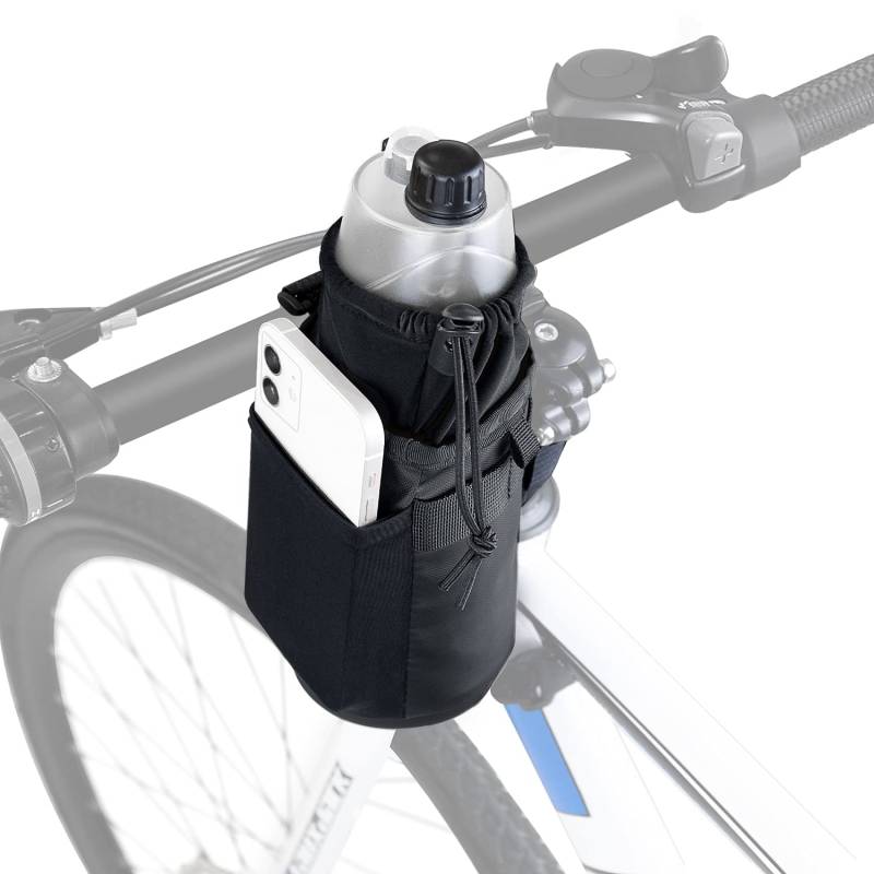 WOTOW Flaschenhalter Fahrrad ohne Schrauben - Wasserdichter Fahrrad Getränkehalter Trinkflaschenhalter mit isolierte Aluminiumfolie und Schultergurt, multifunktionale Umhängetasche für e-Bike, MTB von WOTOW