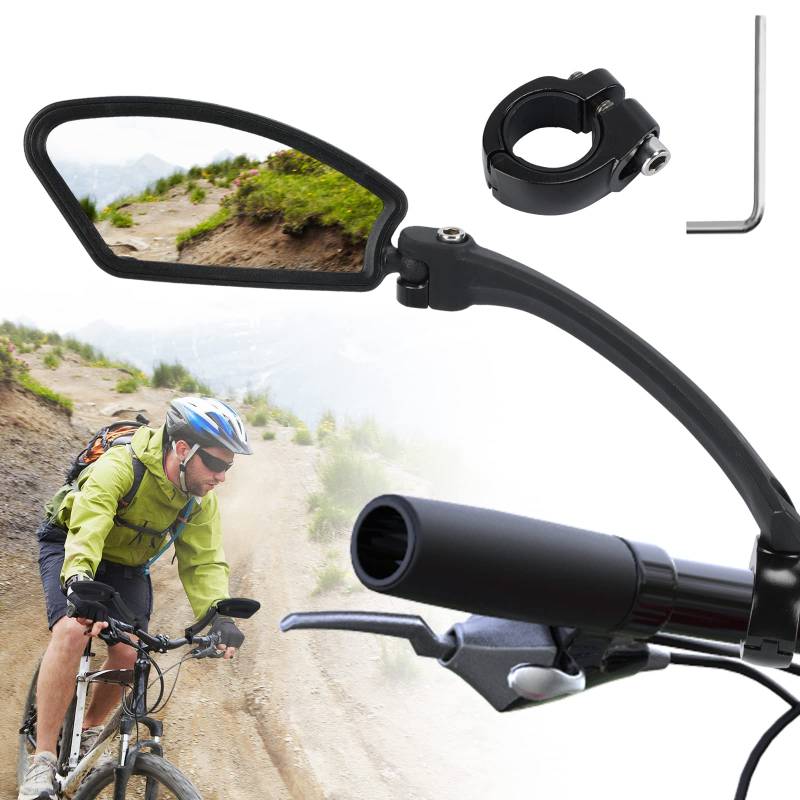 Fahrradspiegel Rückspiegel, HD 360° Drehbar Fahrrad Spiegel für Lenker 21-26mm,für Mountainbike,Elektroroller,E-Bike von WOUMON