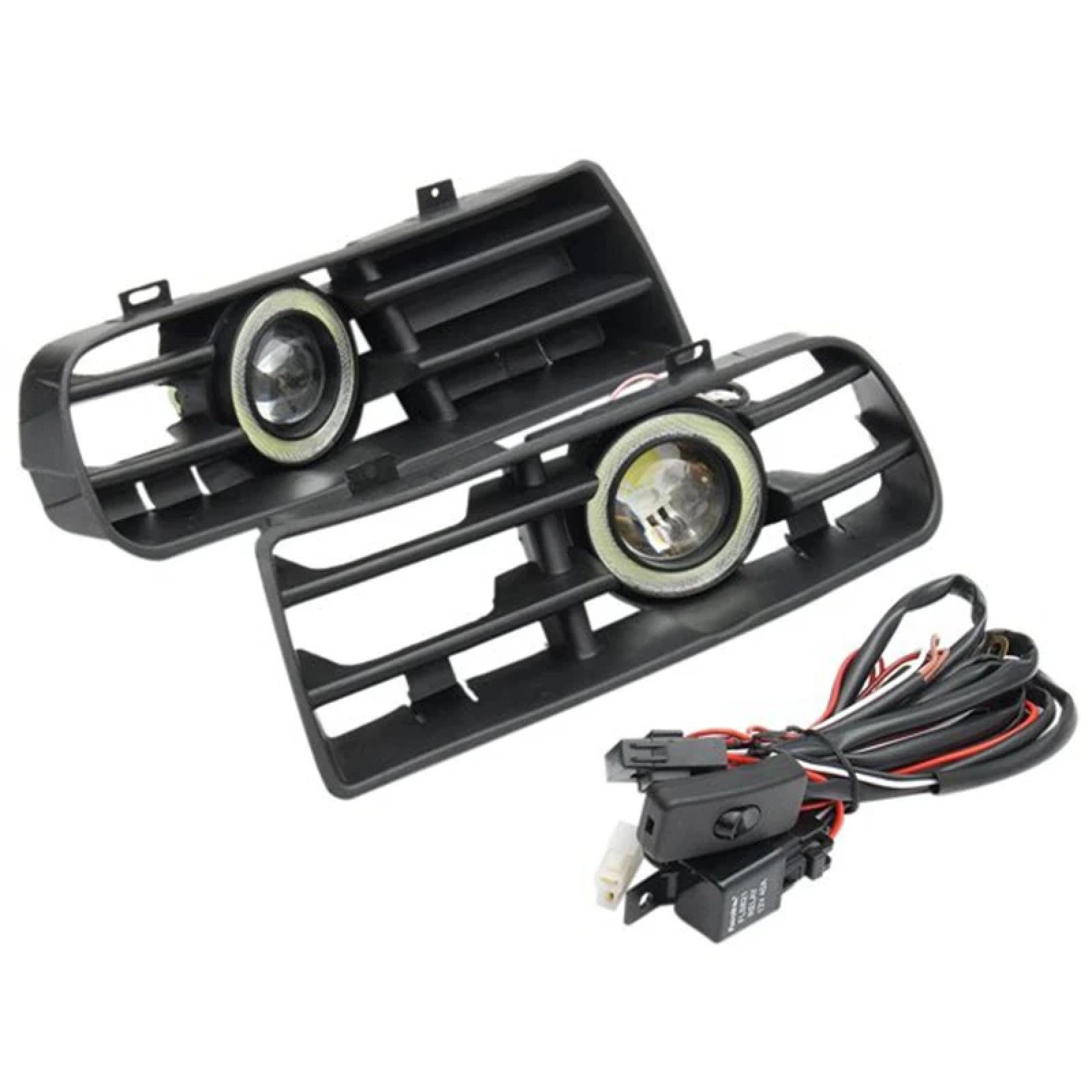 WOZIES Für Golf MK4 1998–2004 Nebelscheinwerfer Angel Eyes Lampe Auto Frontstoßstange Grillabdeckung mit Kabelsatz von WOZIES