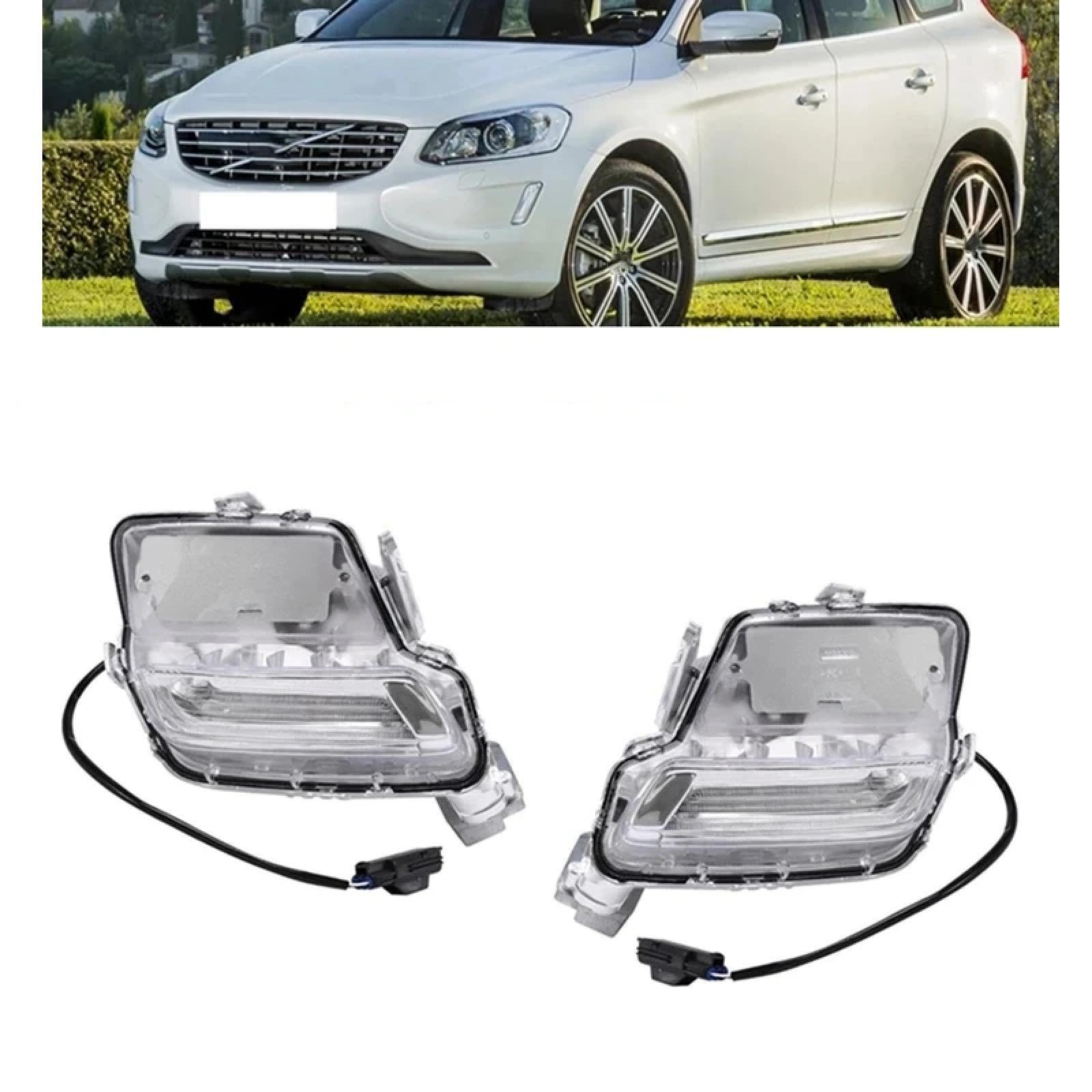 WOZIES Nebelscheinwerfer auto 1 Paar Auto-Frontstoßstangen-Nebelscheinwerfer DRL-Tagfahrlichter 31364330 31364331 Für Volvo XC60 2014–2018 von WOZIES