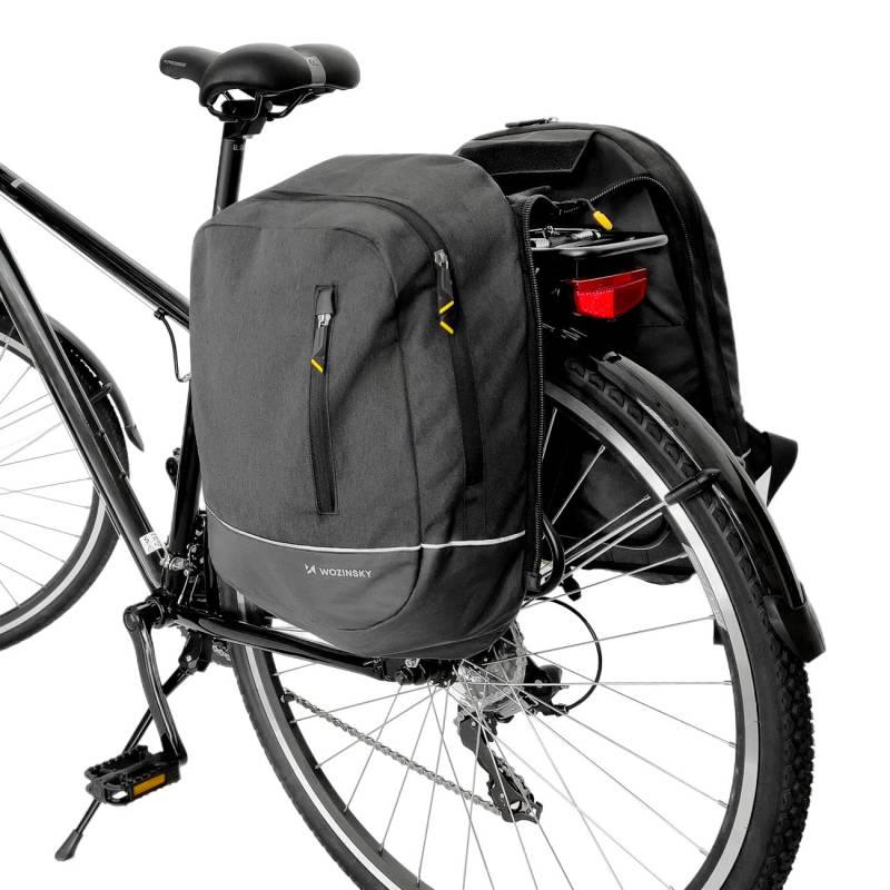 WOZINSKY Fahrradtasche 2in 1 Gepäckträgertasche Hinterradtsche Wasserdicht Reisetasche Tasche für Fahrrad, Rucksack Zweiteilige Fahrradtasche Rucksack Bike Bag 30L von WOZINSKY