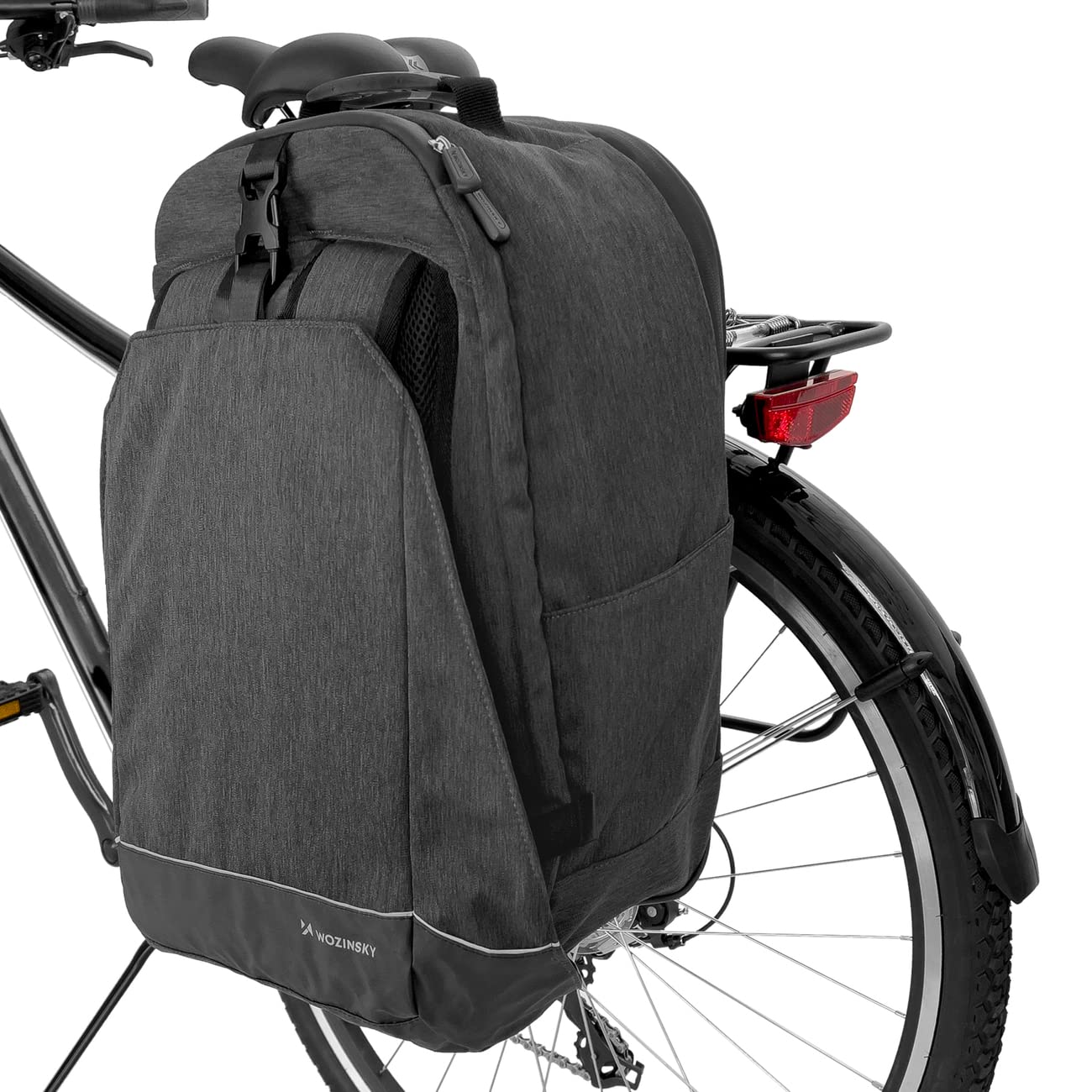 WOZINSKY Fahrradtasche 2in 1 Gepäckträgertasche Hinterradtsche Wasserdicht Reisetasche Tasche für Fahrrad, Rucksack Zweiteilige Fahrradtasche Rucksack Bike Bag 40L von WOZINSKY