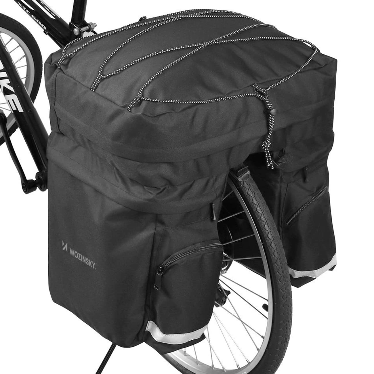 WOZINSKY Gepäckträgertasche Fahrradtasche für Gepäckträger Wasserdicht Reisetasche Tasche für Fahrrad, Mountainbike, ebike, MTB, Rennrad Bike Bag Fahrradträger Tasche 60L mit Regenschutz von WOZINSKY