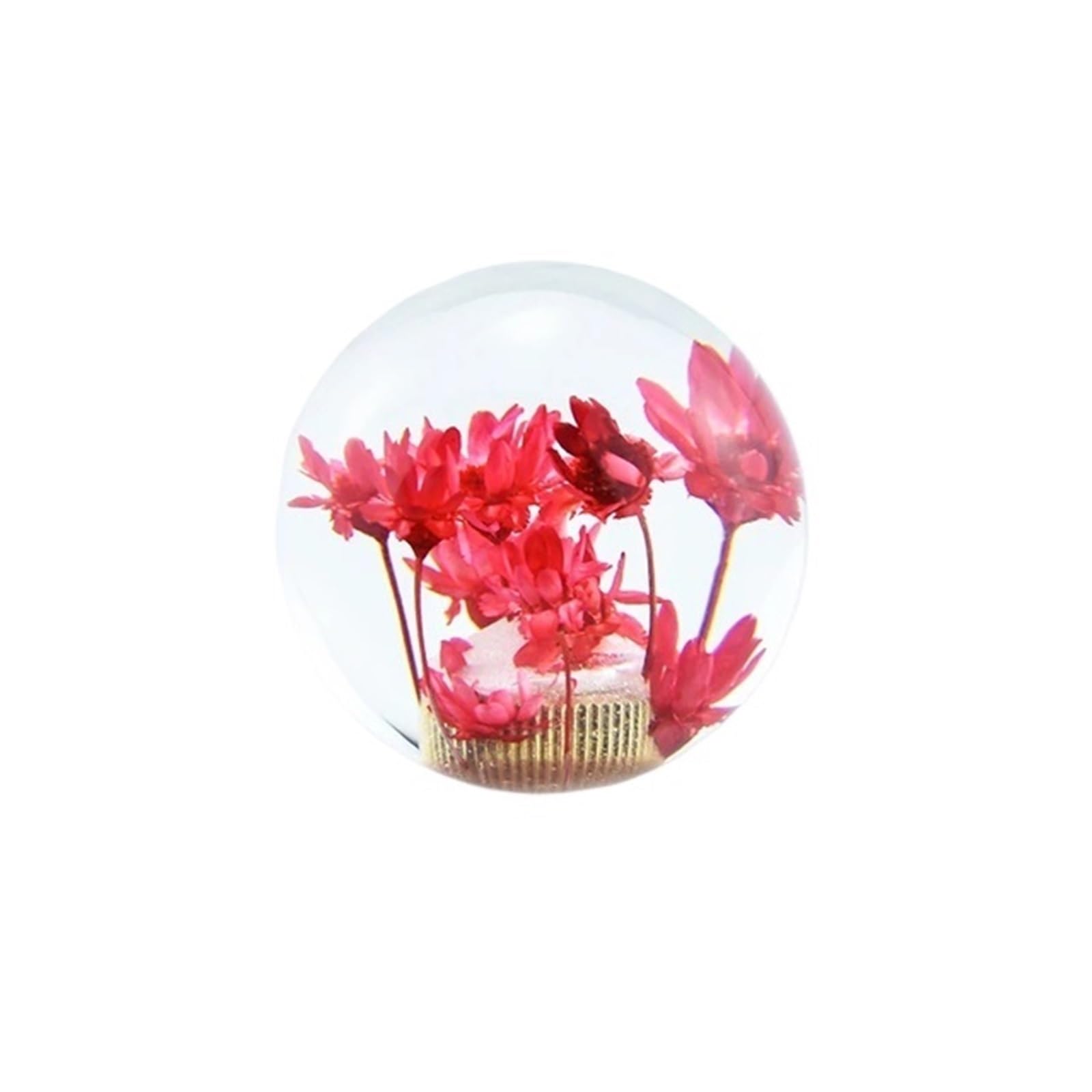 Auto Schaltknauf Auto Manuelle Schaltkopf Schaltknauf Stick Kristall Transparent Blume Schaltknauf Rot Rosa Lila Gelb Grün Schaltknauf(Red) von WPHLYZ