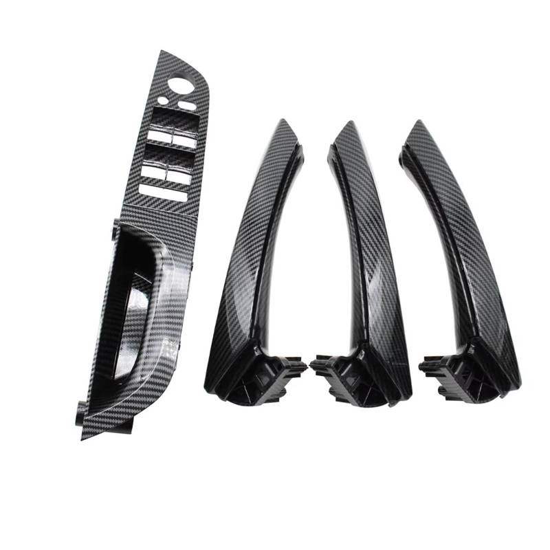 Auto Türgriff Innen 3 Für Serie Für E90 Für E91 316 318 320 325 328 LHD Links Fahrer Carbon Fiber Innen Tür Pull Griff Armlehne Panel Auto Innentürgriff(35.5 High-end Set) von WPHLYZ