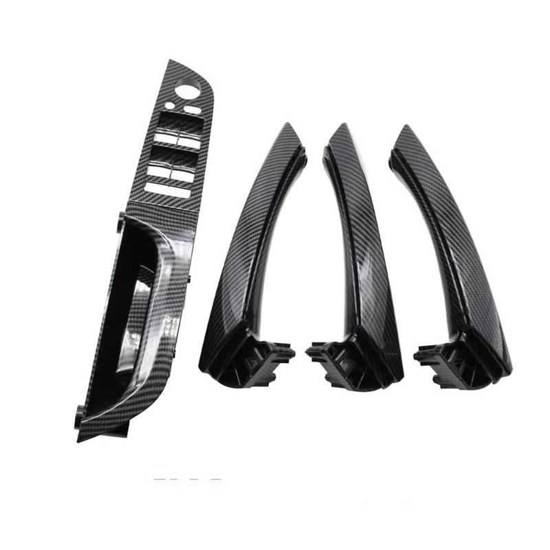 Auto Türgriff Innen 3 Für Serie Für E90 Für E91 316 318 320 325 328 LHD Links Fahrer Carbon Fiber Innen Tür Pull Griff Armlehne Panel Auto Innentürgriff(37.5 High-end Set) von WPHLYZ