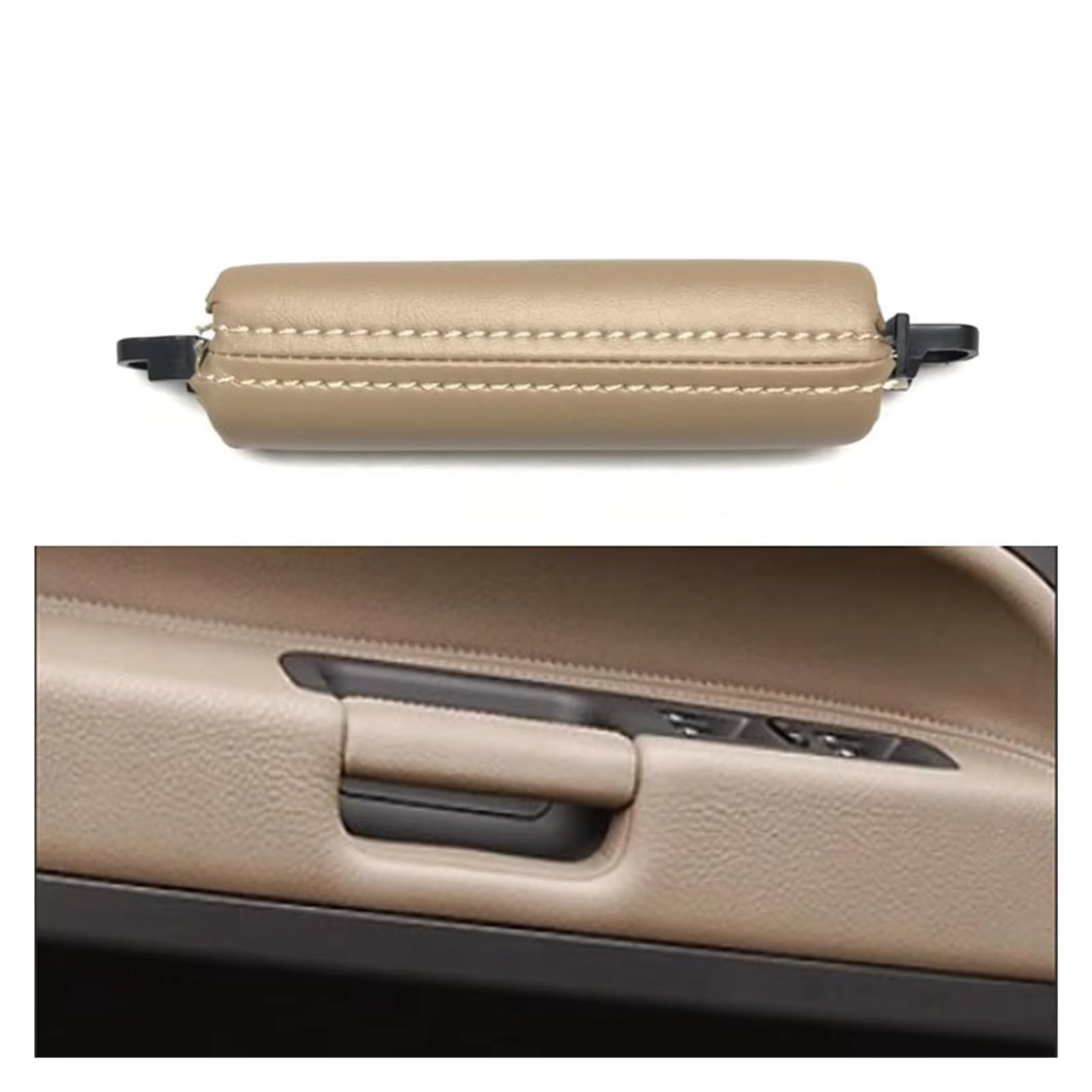 Auto Türgriff Innen Innenraum Autozubehör Leder Fahrertürgriff Ersatz Für VW Für Touareg 2003 2004 2005 2006 2007 2008 2009 Autoinnentürgriffe(Beige) von WPHLYZ