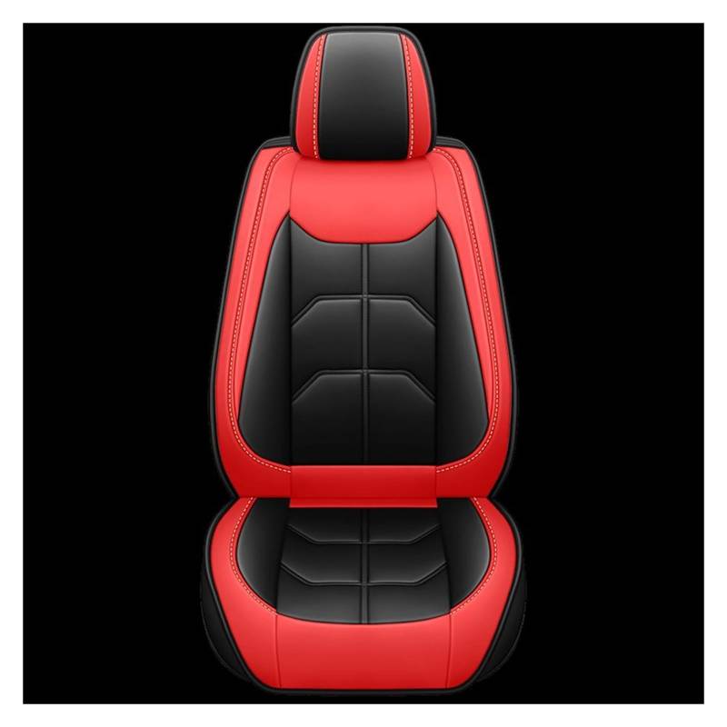 Autositzschoner 1 PC Auto Sitz Abdeckung Für VW Für Polo Für Golf Für Passat Für CC Für Touran Für Tiguan Für Toureg Für Touareg Für Phaeton Autositzbezüge(Black Red) von WPHLYZ