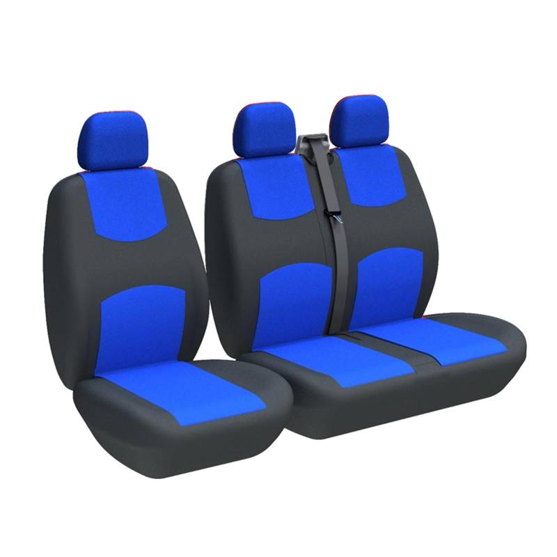 Autositzschoner 2+1 LKW-Sitzbezüge Fahrer-Doppel-Beifahrersitz Für VW Für T5 Autositzbezüge(3-Seater Blue) von WPHLYZ