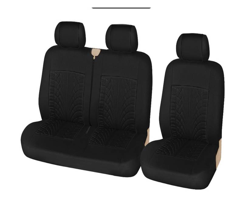 Autositzschoner 2+1-Sitzer-Autositzbezüge Aus Robustem Stoff Transporter-Schutz Für Citroen Für Jumper Autositzbezüge(3pcs Black) von WPHLYZ