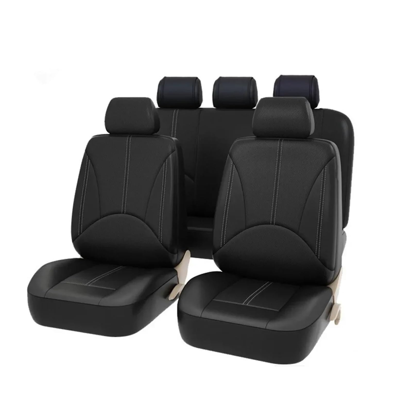 Autositzschoner 2/5 Sitze Auto Sitzbezüge Für Subaru Für Forester Für Outback Für Legacy Für XV Für WRX Für Impreza Für BRZ Autositzbezüge(5Seats-Black) von WPHLYZ