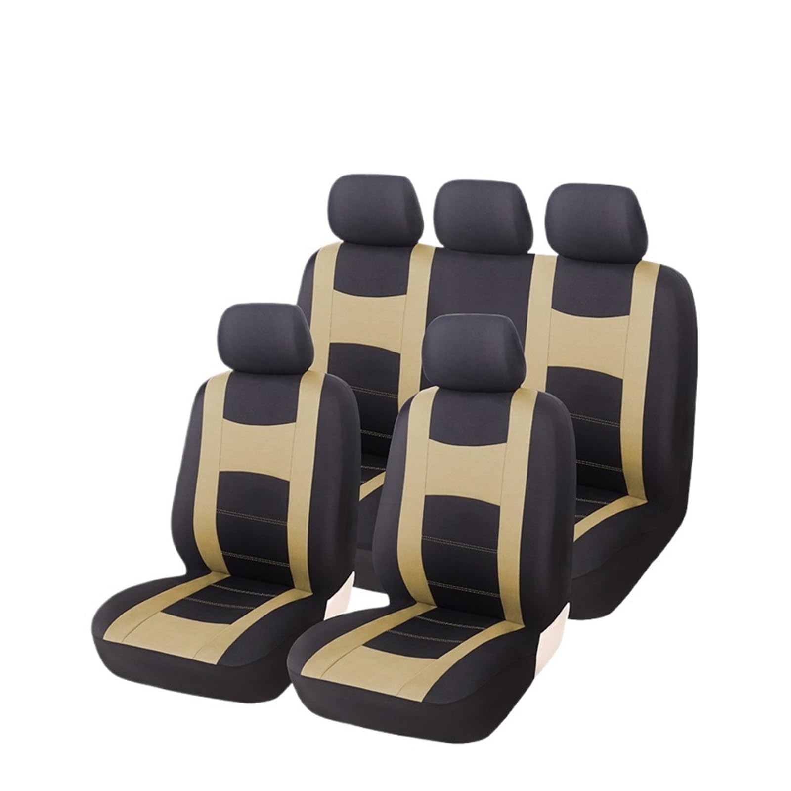 Autositzschoner 9PCS Auto Sitzbezüge Universal Auto Kissen Protektoren Für Toyota Für Fortuner 2018 Autositzbezüge(Beige Full Set) von WPHLYZ