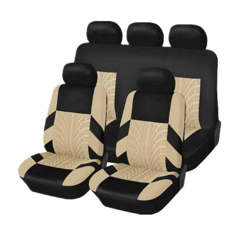 Autositzschoner Auto Sitzbezug Set Seat Protector Für Nissan Für Qashqai Für X Trail Für 350z Für Altima Für Juke Für Lannia Für Nv200 Autositzbezüge(5Seats-Beige) von WPHLYZ