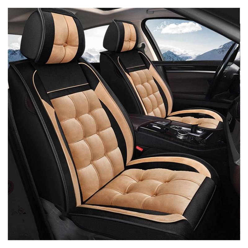 Autositzschoner Auto Sitzbezug Vorne Hinten Fahrzeug Kissen Schutz Pad Für Cadillac Für ATS-L Für M7 Für X45 Autositzbezüge(Beige 1set) von WPHLYZ