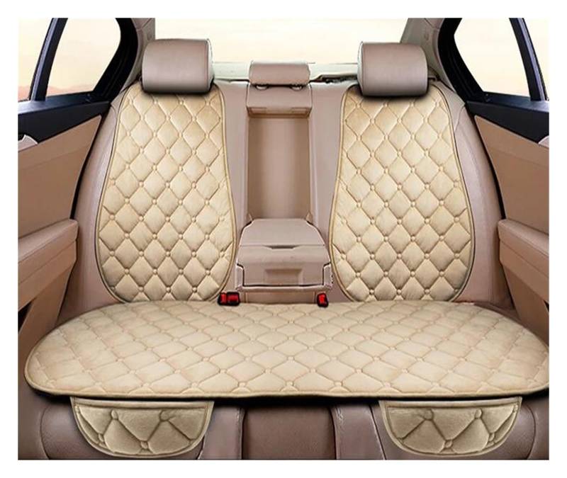 Autositzschoner Auto Sitzbezug Vorne Hinten Sitzkissen Schutz Pad Für Citron Für C3 Für XR Für F1 Für X45 Autositzbezüge(Beige Rear 1pcs) von WPHLYZ